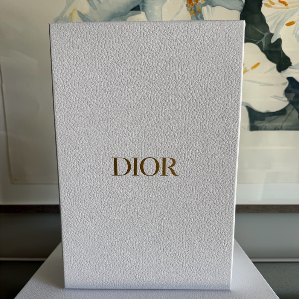 Dior White Textured Gift Box with Gold Logo
